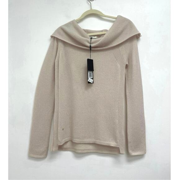 NWT Halston Heritage 100% Cashmere Cowl Neck Luxury Soft Neutral Sweater Medium - Picture 10 of 10